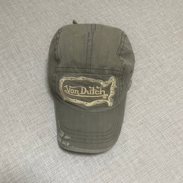 Vondutch 본더치 핀터깔y2k 긱시크하이틴 워시드 군모자