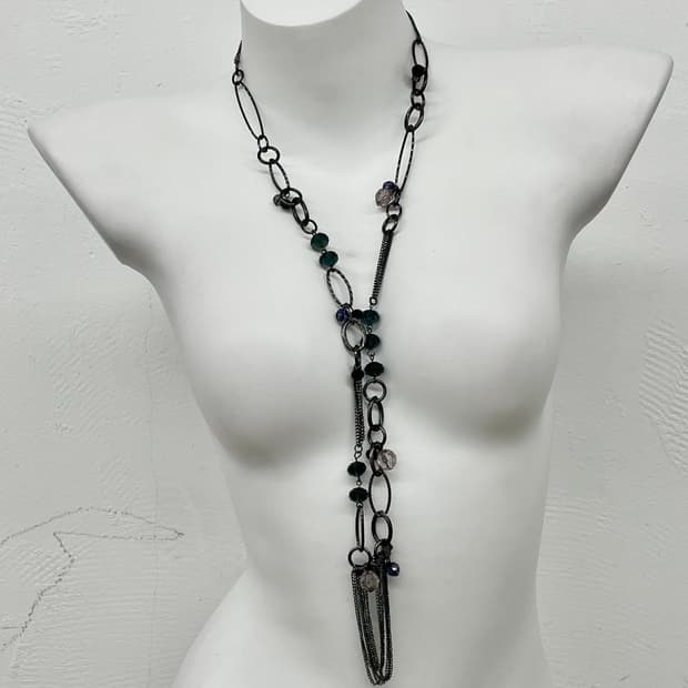 페어리 원석 레이어드 드롭 네크리스