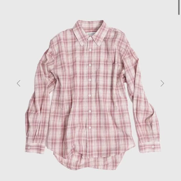 999휴머니티 이지 체크셔츠 V10 핑크 l사이즈