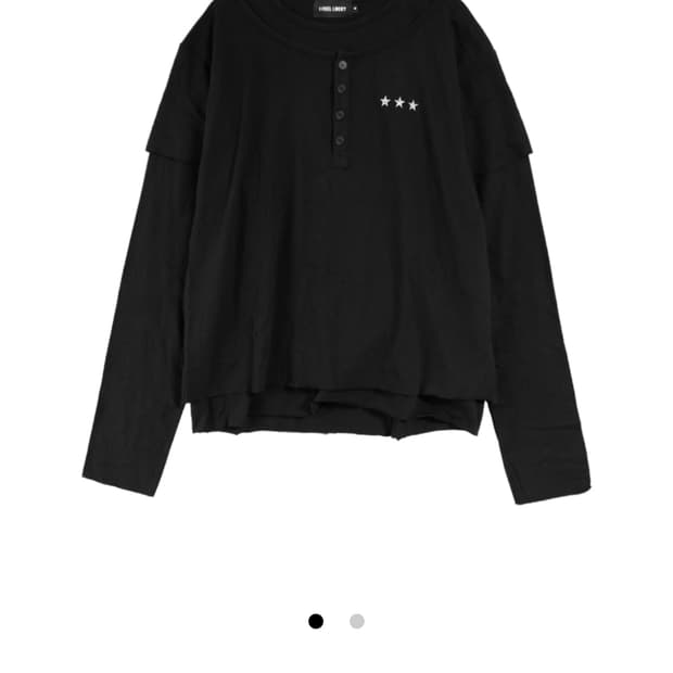 아이필럭키 ifeellucky 레이어드 크로스 롱슬리브 블랙 L