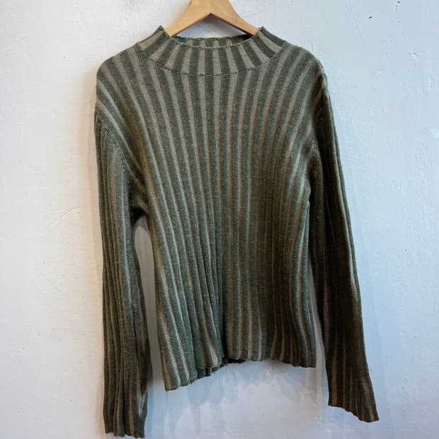 JIGSAW 퓨어울 빈티지 골지 니트