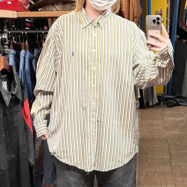 [HI] 폴로 랄프로렌 긴팔셔츠 스트라이프 옐로우블루