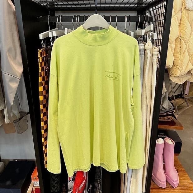 (정품/새상품) 마틴 로즈 남성 파스텔그린 퍼넬넥 롱슬리브