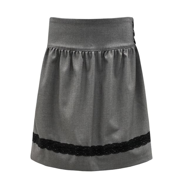LACE MIDI SKIRT (GRAY)