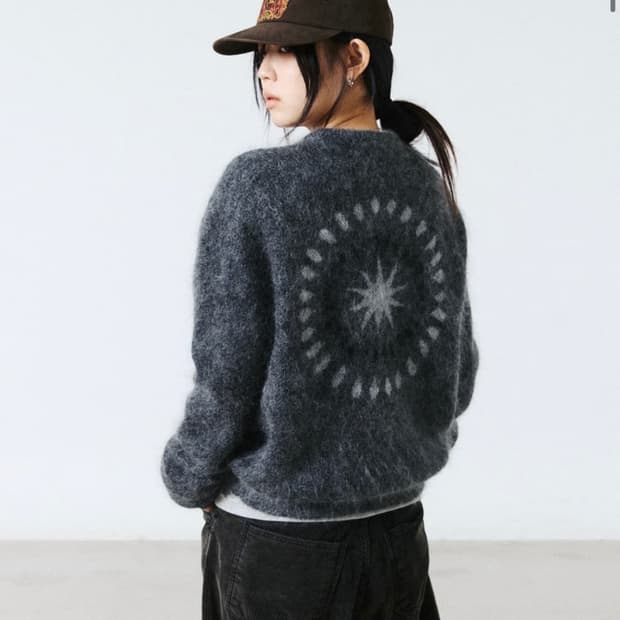 [3] 해칭룸 하나비 모헤어 가디건 그레이