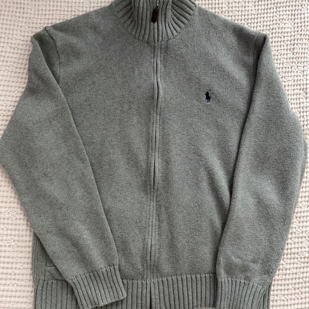 폴로 랄프로렌 니트 집업 회색