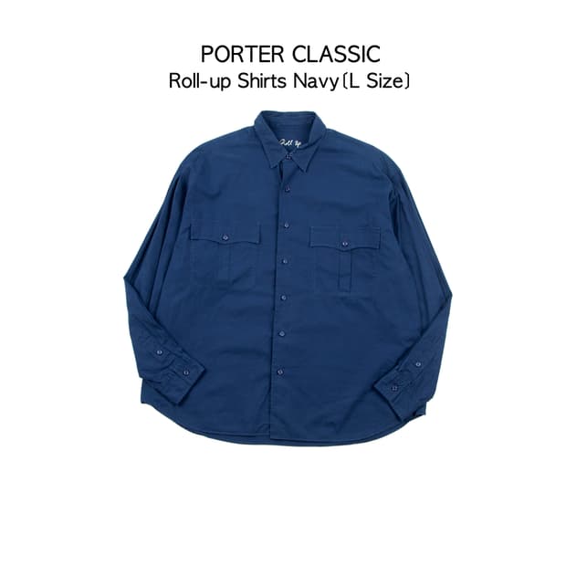 Porter classic 롤업 셔츠 네이비