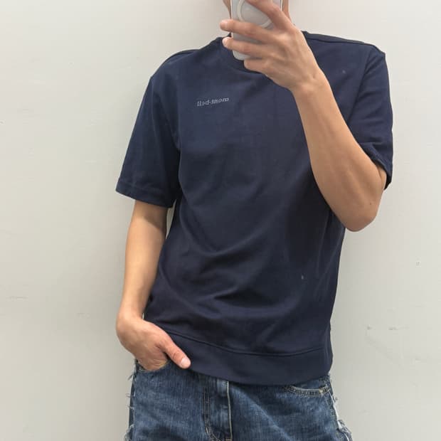 몽벨 반팔 티셔츠(네이비) 백프린팅 기능성 티셔츠