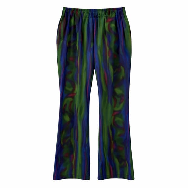 Enzo Blues 패턴 와이드 팬츠 L