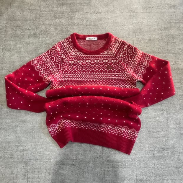 Lacoste 라코스테 크리스마스 캐롤 올드스쿨아메카지 롱니트