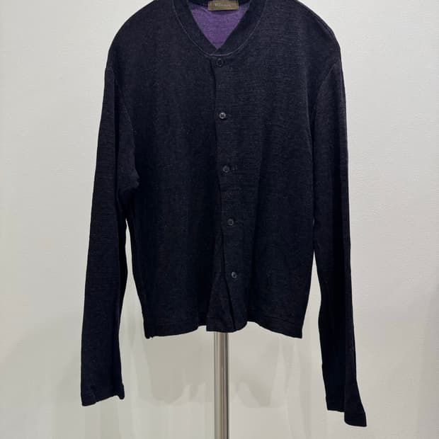 요지야마모토 00‘s 다크퍼플 크롭 가디건