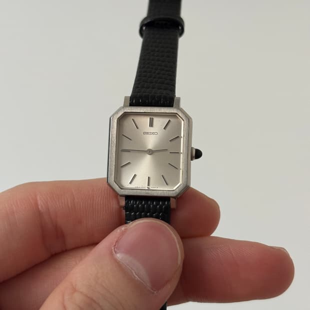 1980s Silver Square Ladies Quartz