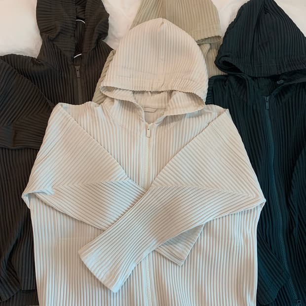 옴므플리세 후드집업 아이보리 2 jl114