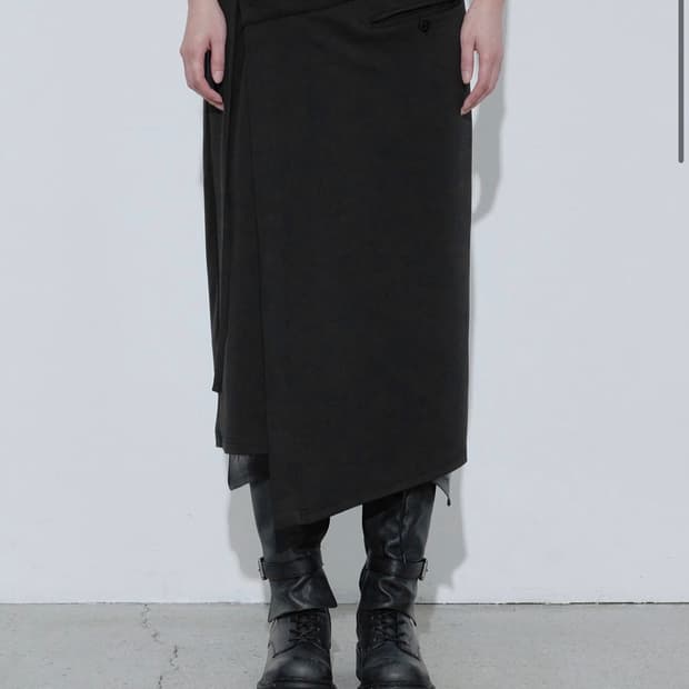 보헤미안서울 보헴서 BELTED JERSEY SKIRT, BLACK