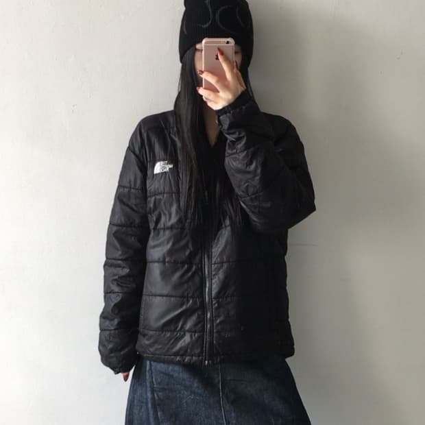노스페이스 자수 경량패딩