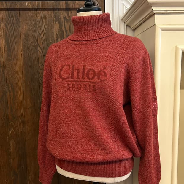 끌로에 정품 버건디핑크 로고니트