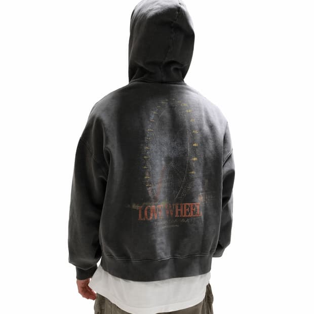 자라 워시드 박스핏 후드티셔츠