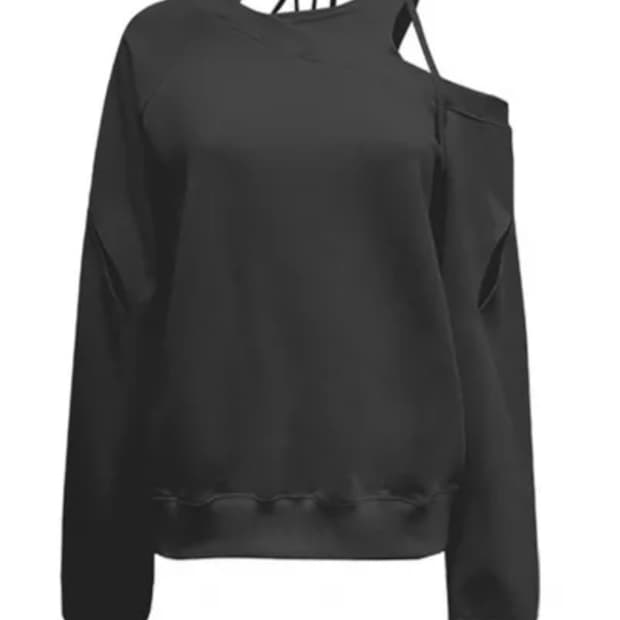 나체 SLIT LAYERED SWEAT SHIRT CHARCOAL