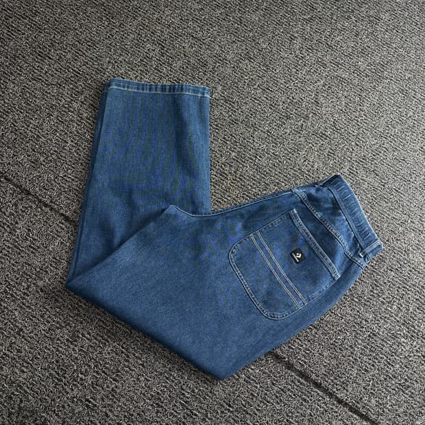 컨버스 니 로고 와이드 인디고 워크 데님 팬츠 4173