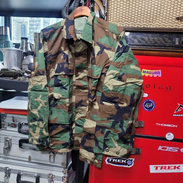 80년대 데드스탁 우드랜드 카모 립스탑 BDU 자켓 (Small-Shor