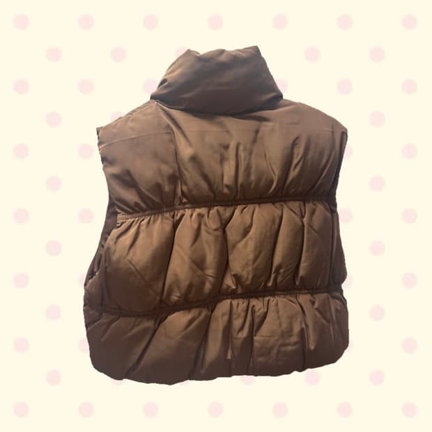 H&M 숏 기장 브라운 패딩 조끼