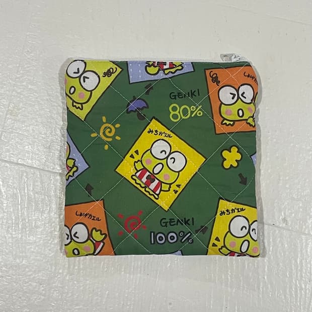 [ 핸드메이드 ] 산리오 케로피 사각 원단 정사각 파우치
