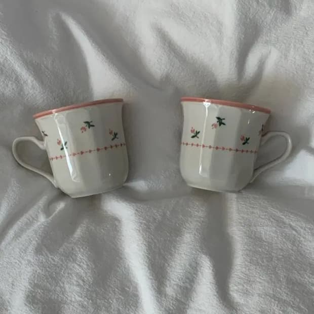 빈티지 산고 피치머그 2개 