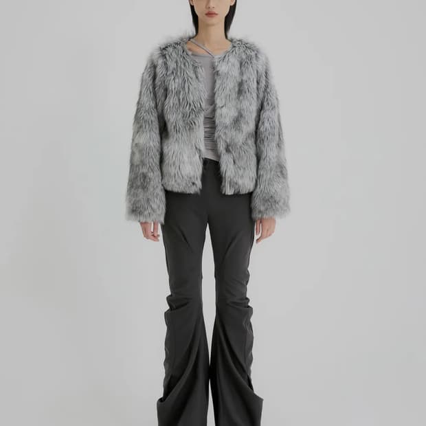 플레어업 퍼자켓 그레이 1사이즈