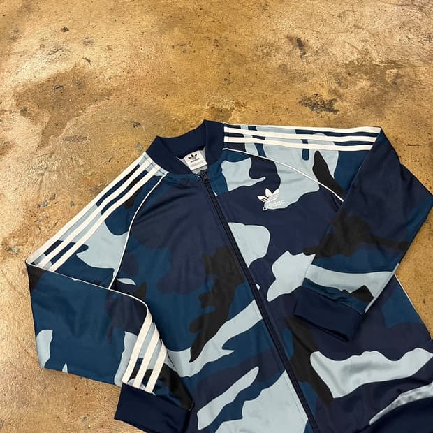 아디다스 블루 청 카모 밀리터리 져지 트랙탑