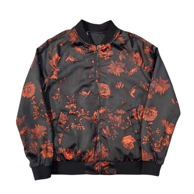 H&M 블랙 플라워 패턴 봄버 자켓 M