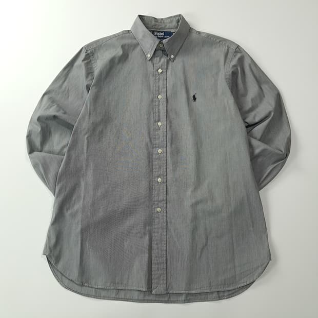 CK309 L 폴로 00s  그레이 마이크로스트라이프 드레스 셔츠