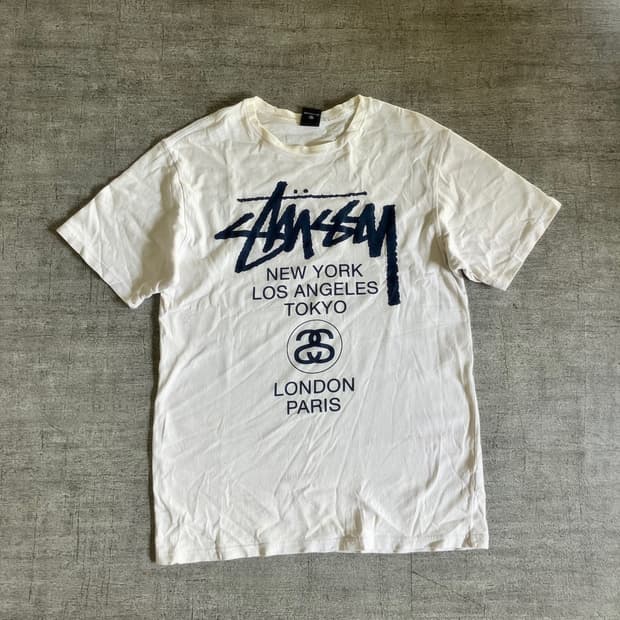 Stussy 스투시 올드스쿨스트릿 월드투어 반팔티셔츠