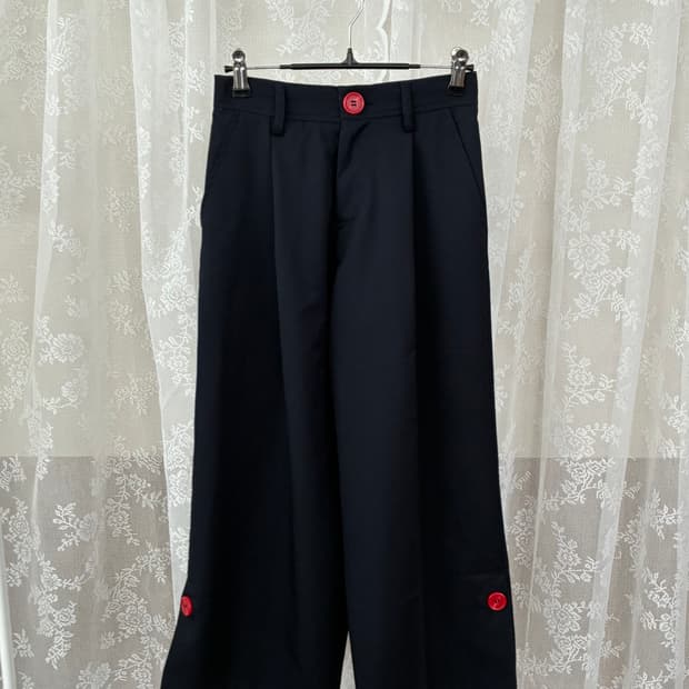 10) 마르니 키즈 와이드 핀턱 팬츠 네이비