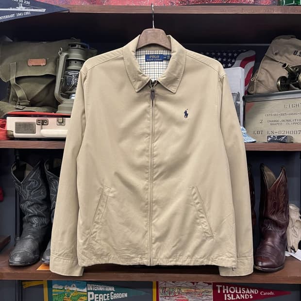 00s 폴로 랄프로렌 스윙탑 자켓 체크 라이닝 오리지널 블루종