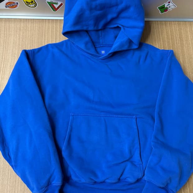 이지갭 블루 크롭후디