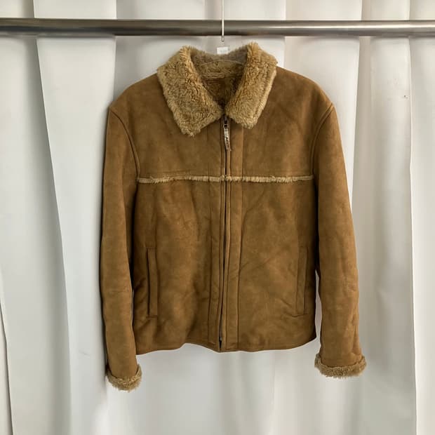 콤사이즘 브라운 스웨이드 무스탕 자켓 M