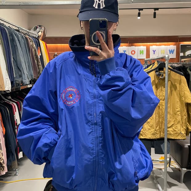 빈티지 올드스쿨 플리스 바람막이 점퍼   