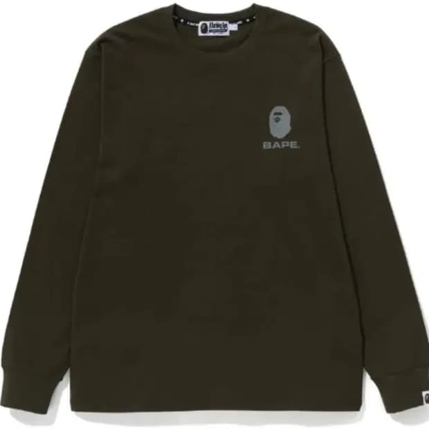 베이프 리플렉티브 프린트 롱슬리브 올리브 XXL