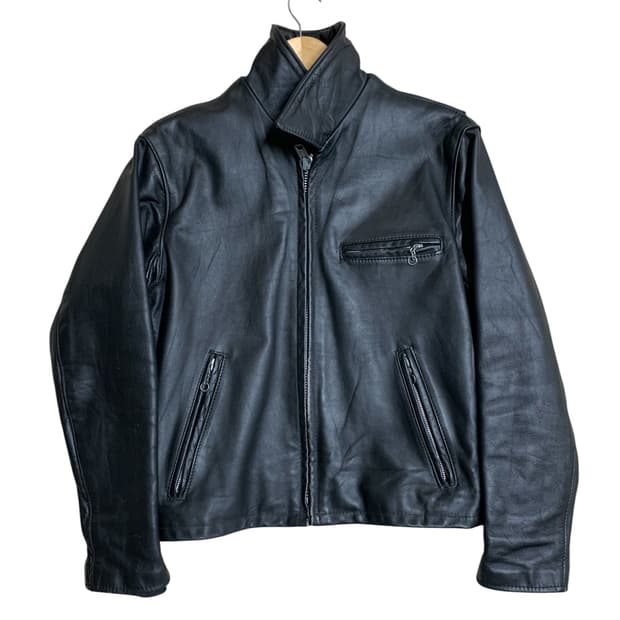 Schott leather zip up jacket