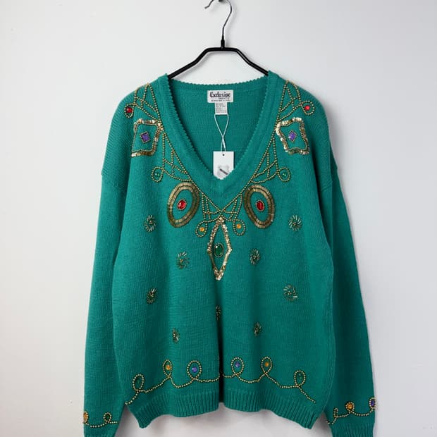 빈티지 시퀸 니트 