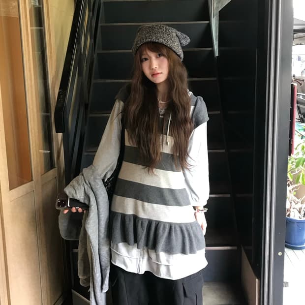 버버리 스트라이프 원피스 니혼진 코디세트