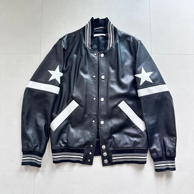 [GIVENCHY 명작] 지방시 스타 패치 램스킨 레더 자켓 48