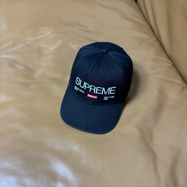 Supreme 슈프림 Est.1994 워시드 블랙 6패널 볼캡 모자
