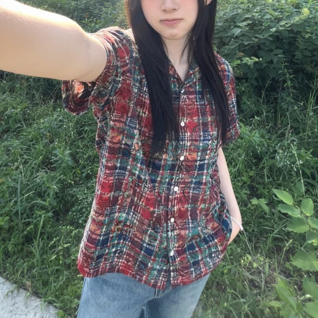 폴로 랄프로렌 페이즐리 마드라스 캠프카라 셔츠
