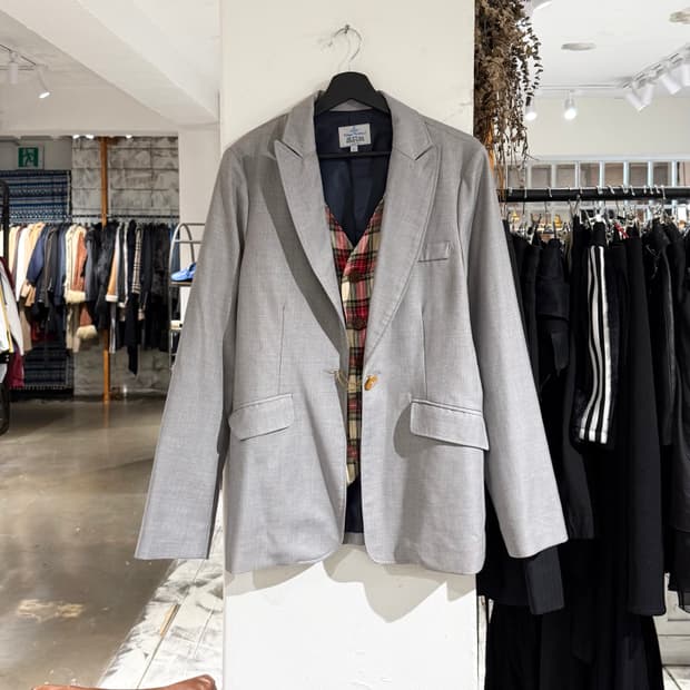 비비안웨스트우드 맨 그레이 베스트 레이어드 블레이저 자켓