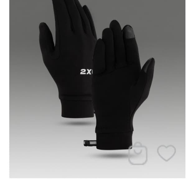 2XU 런 글러브 블랙 터치스크린 가능 러닝