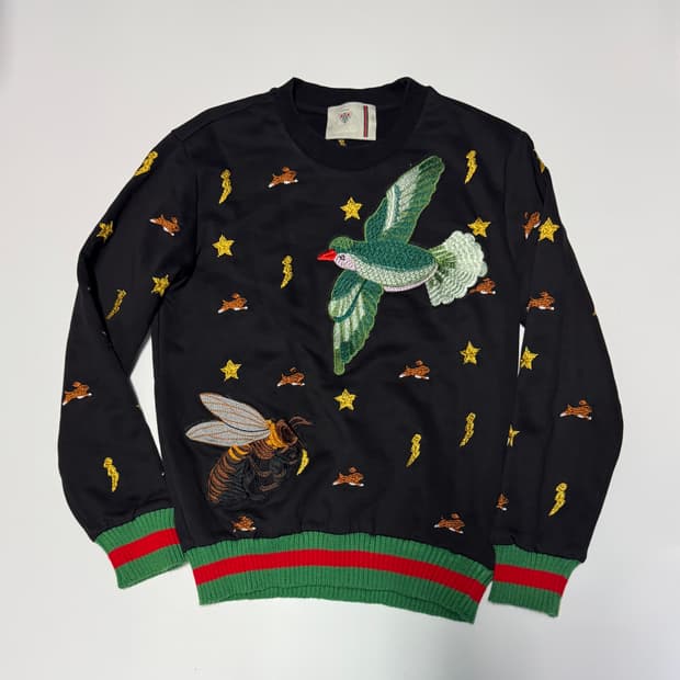 구찌 Gucci 자수 새 로고 커스텀 맨투맨 M