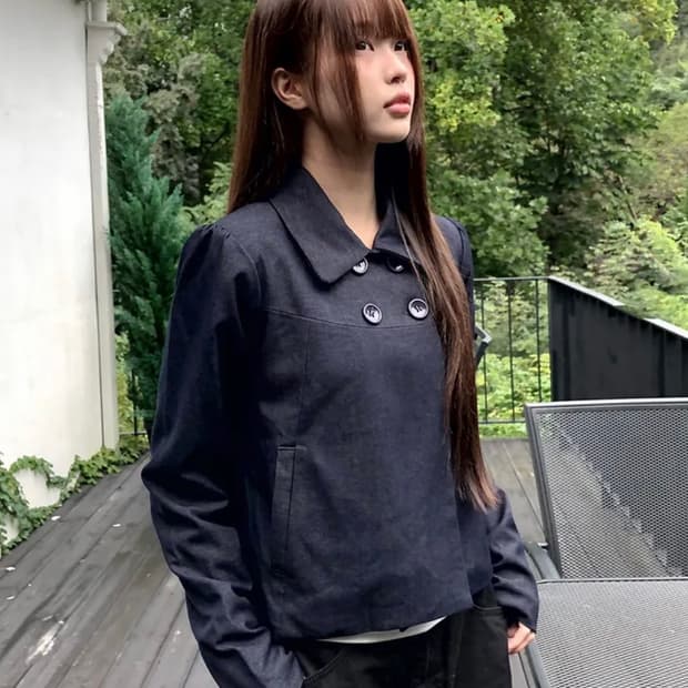 듀리 카라 포켓 투버튼 더블 자켓