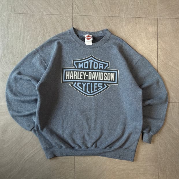 00년대 생산 할리 데이비슨 스카이블루 스웻셔츠 맨투맨