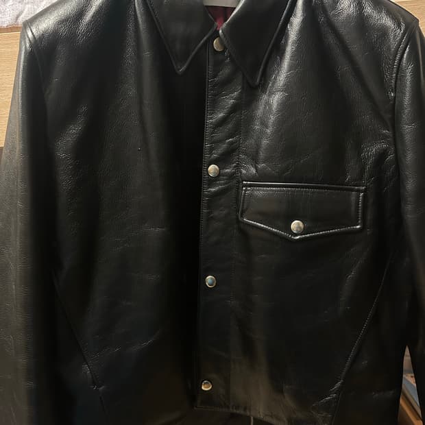 Tonywack Calf Leather Zip Blouson Jacket
